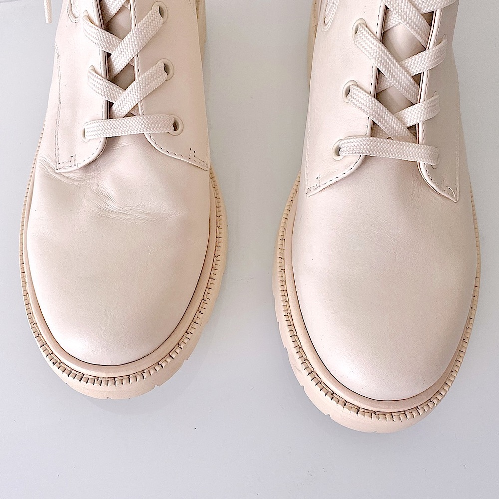 SAM EDELMAN “Lydell” Ivory Lug Sole Combat Boots - Picture 5 of 16